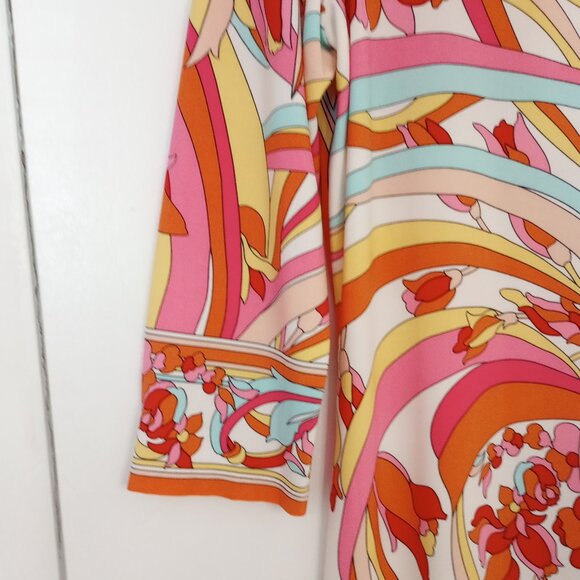 London Times Retro Mod Abstract Floral Shift Dress - Picture 5 of 8